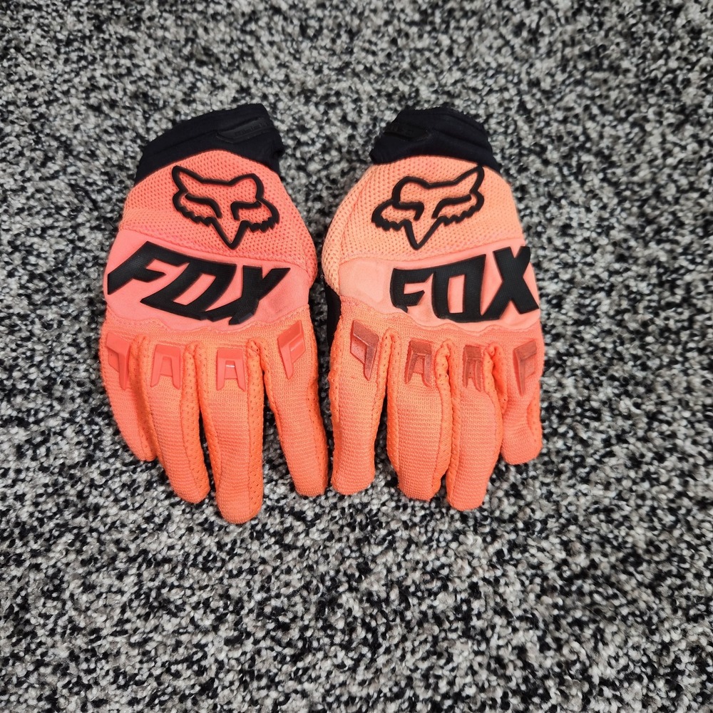 Fox Racing Child/Youth Dirtpaw Full Finger MTB MX Gloves riding Neon Orange Read
